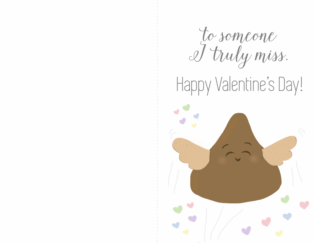 Flying Kiss Valentine Card - BACK