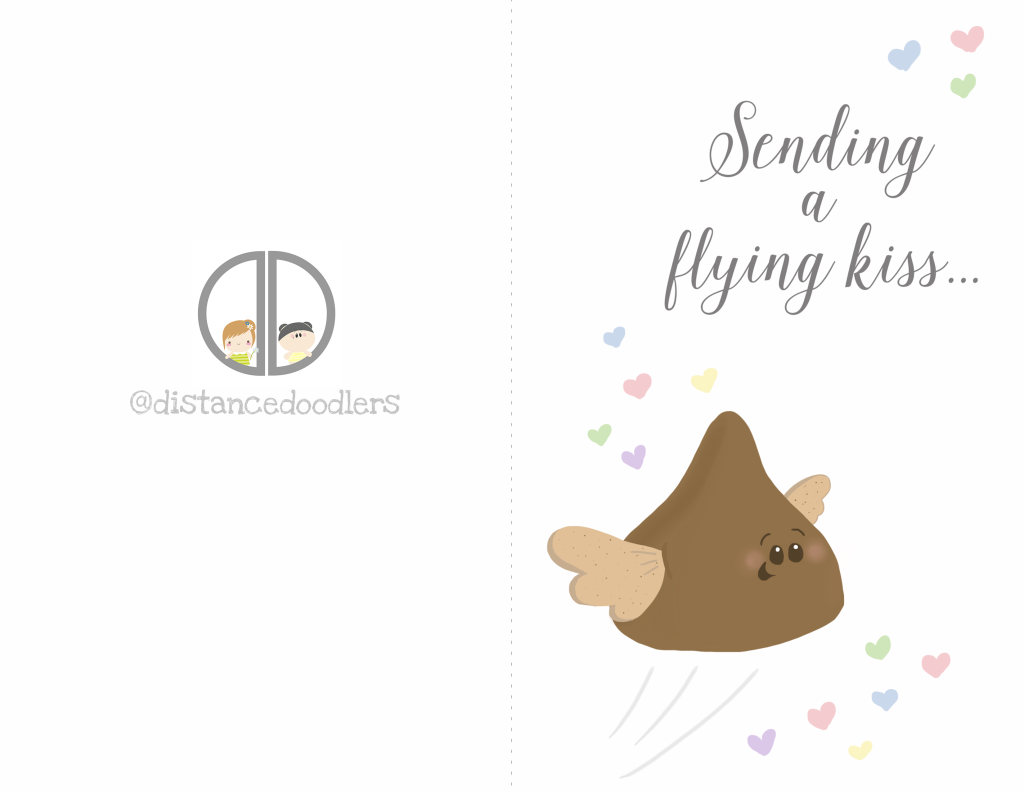 Flying Kiss Valentine Card - FRONT
