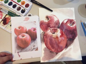 Valerie Chua class, watercolor painting, Manila